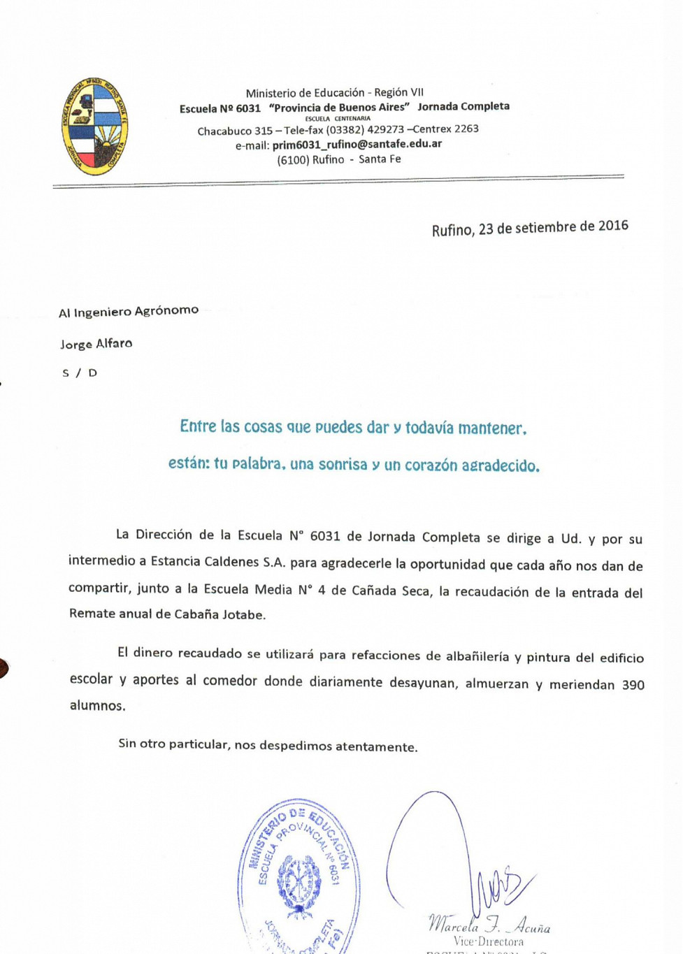 Carta De Agradecimiento A Personal De Hospital Compartir Carta