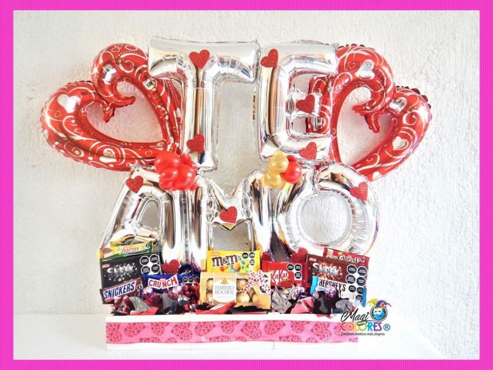 Globos De Corazones Rojos Amor Con Letras Te Amo Decoracion Para  Aniversario Set