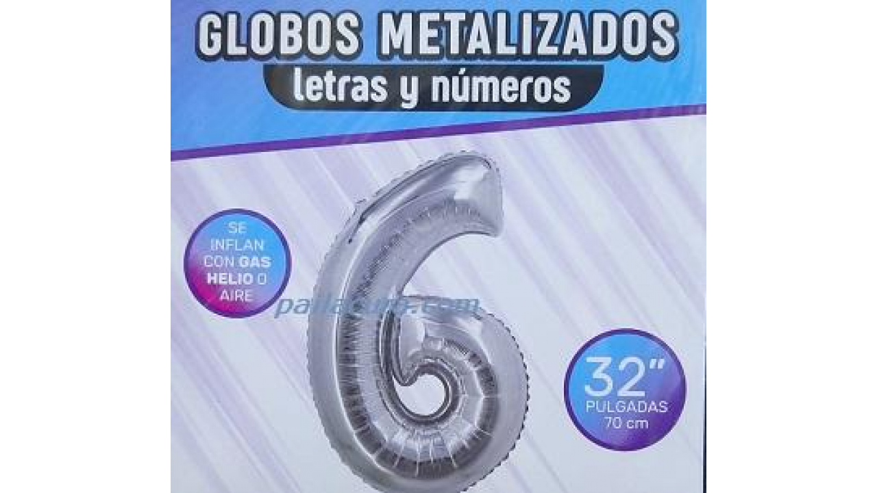 Globos De Números Y Letras Metalizados De 70 Cm